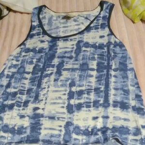Blue Tie-Dye Sleeveless Top Brand Lucky Size Large